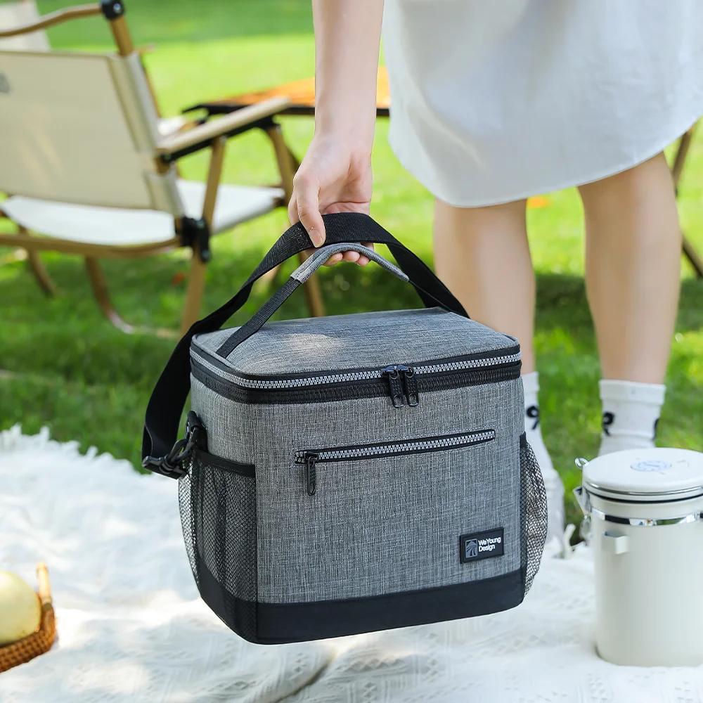 12L wasserdichte Isolierungs-Campingtasche mit PEVA-Folie-Innenfutter, große Kapazität, Mittagessen- und Bento-Tasche für Arbeit und Pendeln – Detail 3