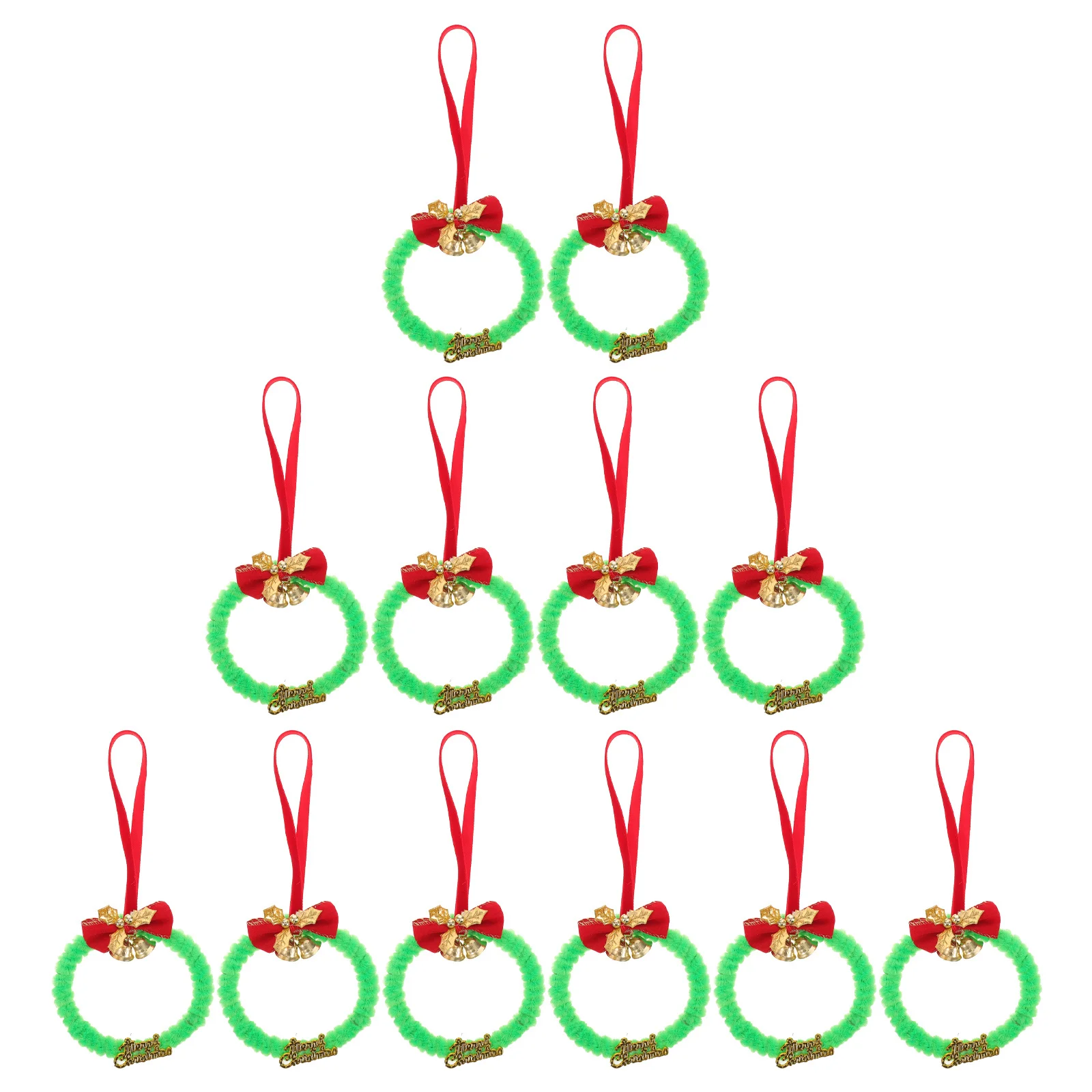 

12Pcs Christmas Wreath Ornaments Mini Artificial Greenery Wall Hanging Decorations for Tree Cabinets Windows Holiday Season