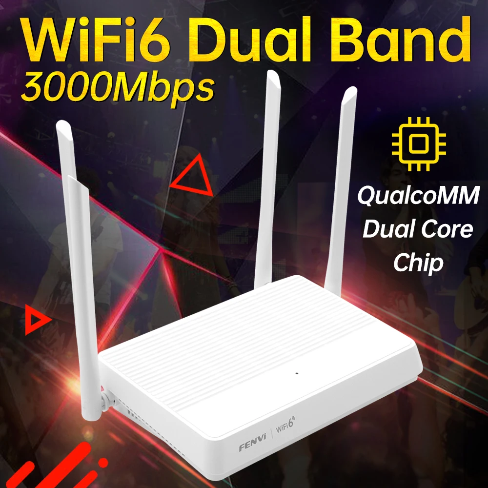 

Гигабитный маршрутизатор FENVI AX3000 WiFi6 802.11AX, двухдиапазонный 2,4G/5G, 3000M, беспроводной усилитель сигнала EasyMesh, гигабитный 5G-маршрутизатор для дома
