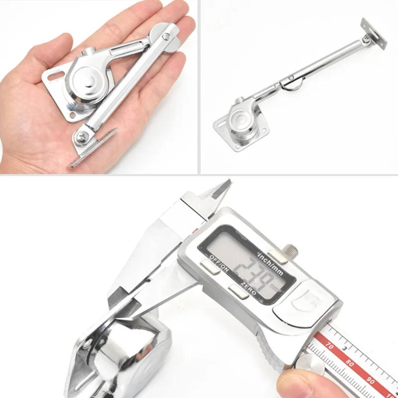 Indoor Cabinet Hinges Household Silver Door Lift Up Support Screw 1 Pair Folding Cupboard Replacement Hardware