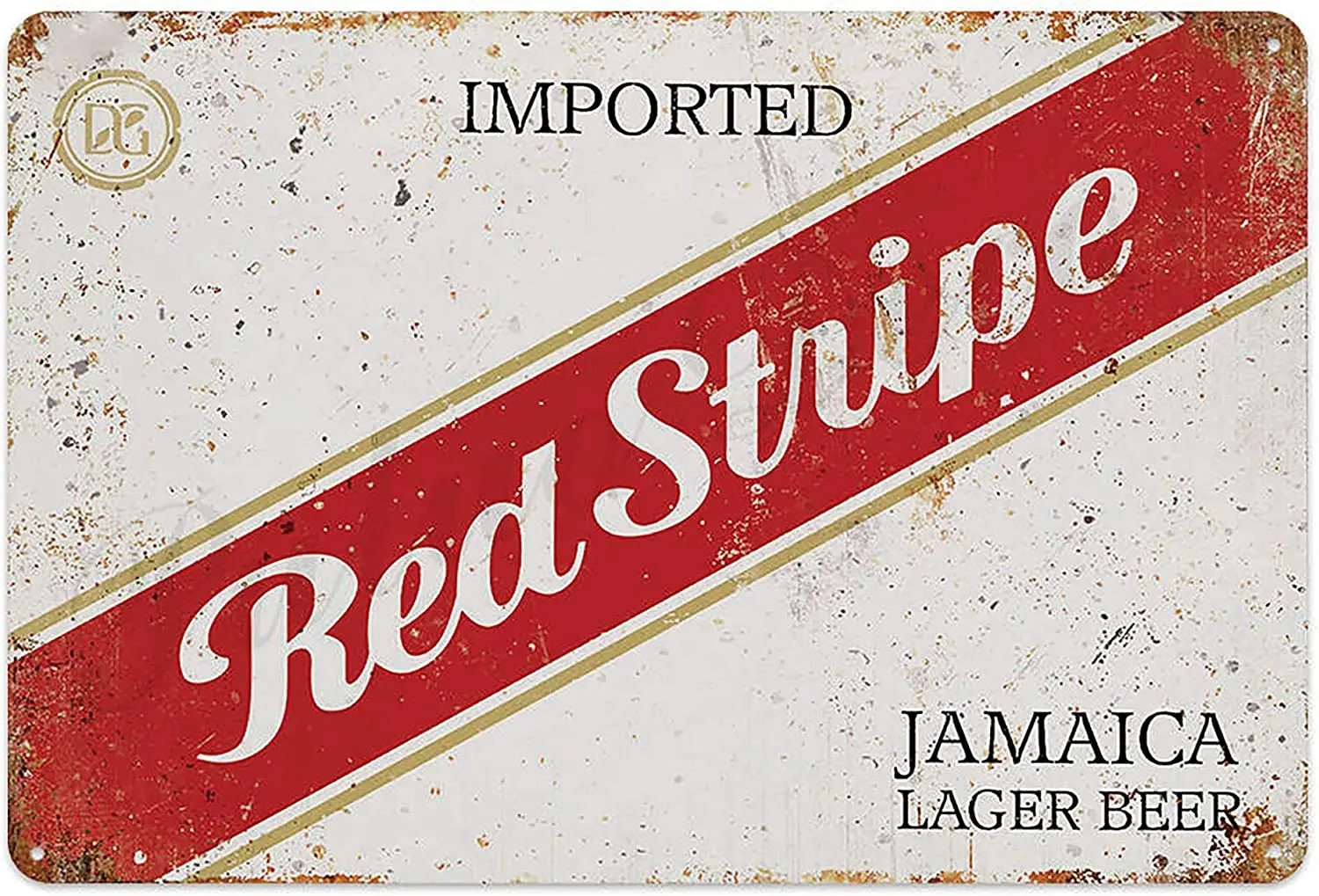 

Red Stripe Jamaica Beer Metal Plaque, Retro Decor for Bar, Cafe, Pub, Size Tin Sign Man Cave Unique Novelty