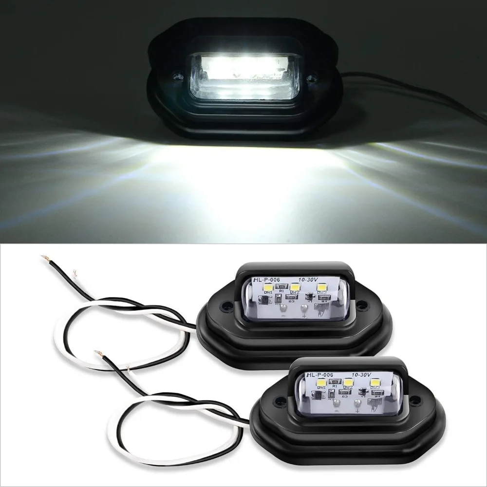 Nilight 2PCS 12V LED License Tag Light Convenience Courtesy Door Step Lights Waterproof Rainproof Dome Cargo Under Hood Legal for Car Truck RV Trailer