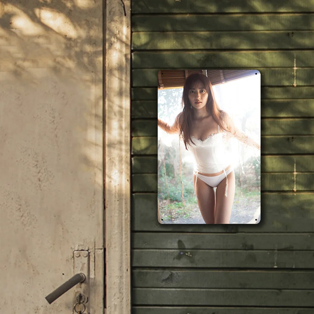 Винтажная металлическая настенная художественная вывеска Sexy Lady, алюминиевая табличка 8x12 дюймов, элегантный дизайн нижнего белья, идеально подходит для домашнего декора и подарков