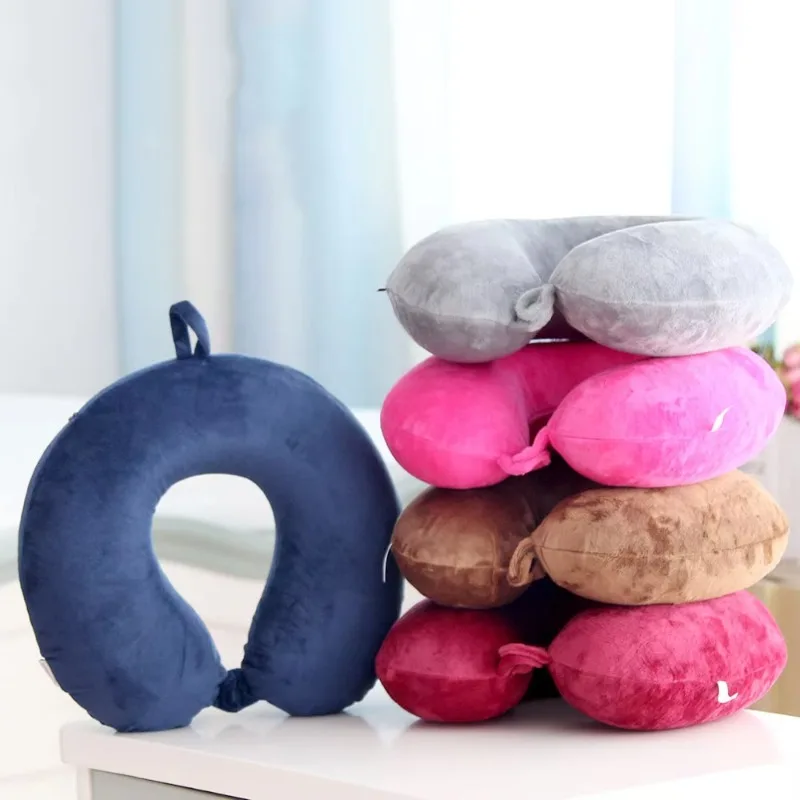 Wholesale Cheap Spot Soft Plush Memory Foam Car Travel Neck Pillow