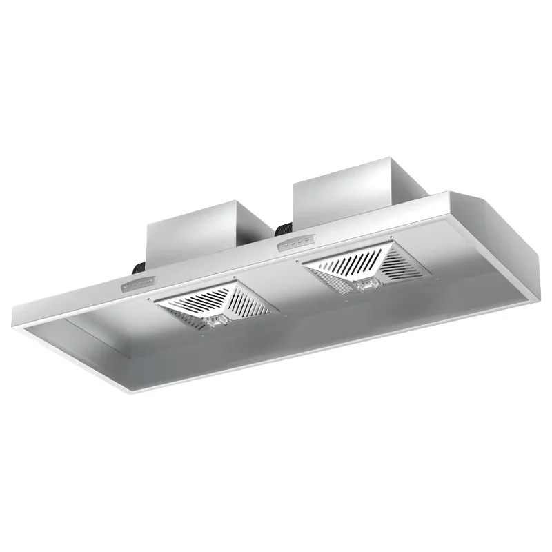 

Commercial Stainless Steel Range Hood with Integrated Oil Smoke Purifier for Small Kitchen Restaurant and Wood Stove