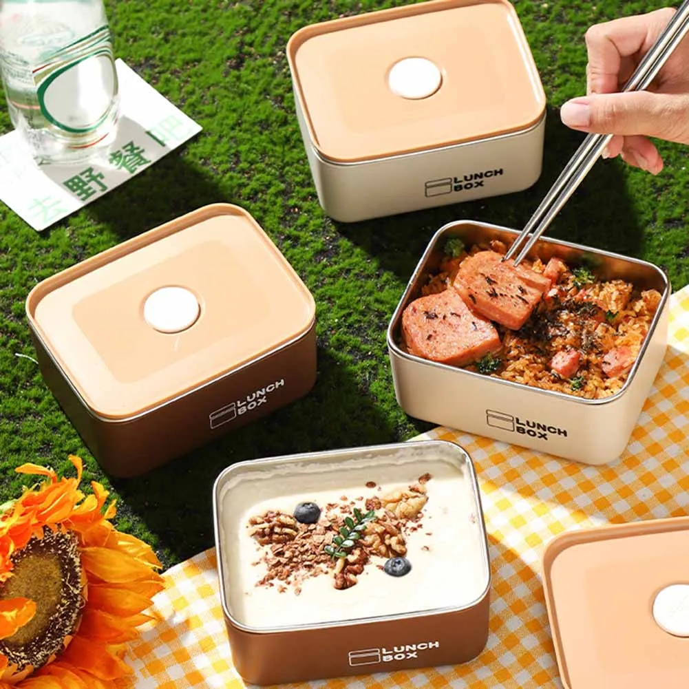 Lunch Box Set With Insulated Carry Bag Leakproof Stainless Steel Bento Food Storage Containers For School Office Outdoor Camping