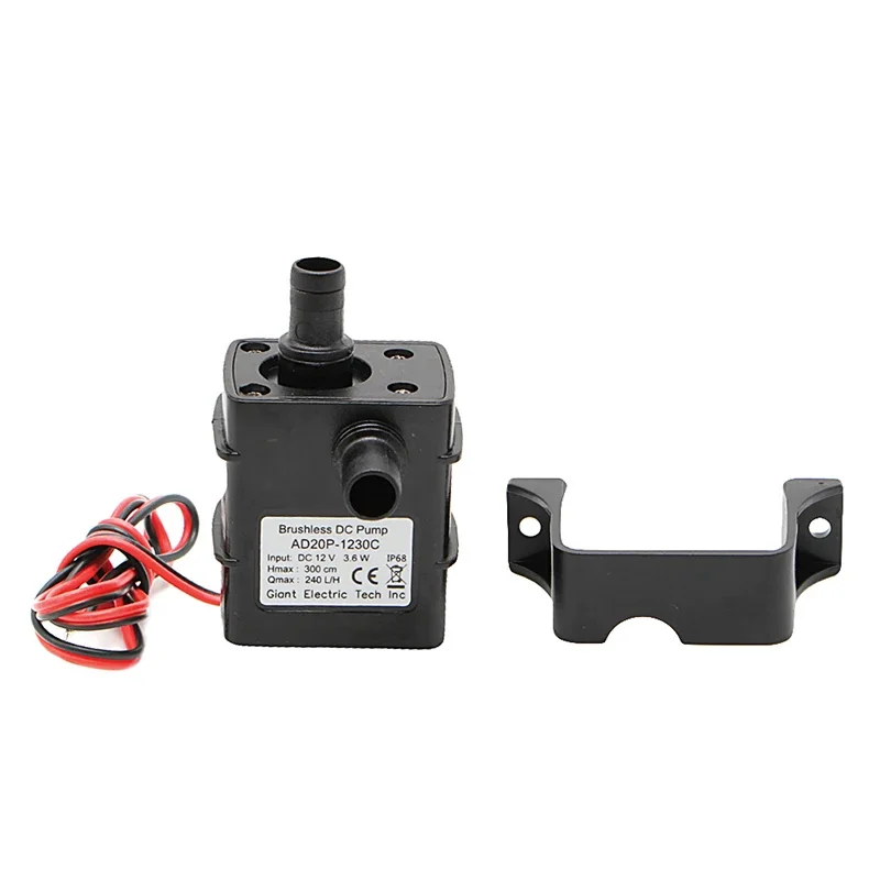 Mini DC12V 3M 240L/H Brushless Motor Submersible Water Pump 12v Water Pump 12V 4.8W Red-black connection