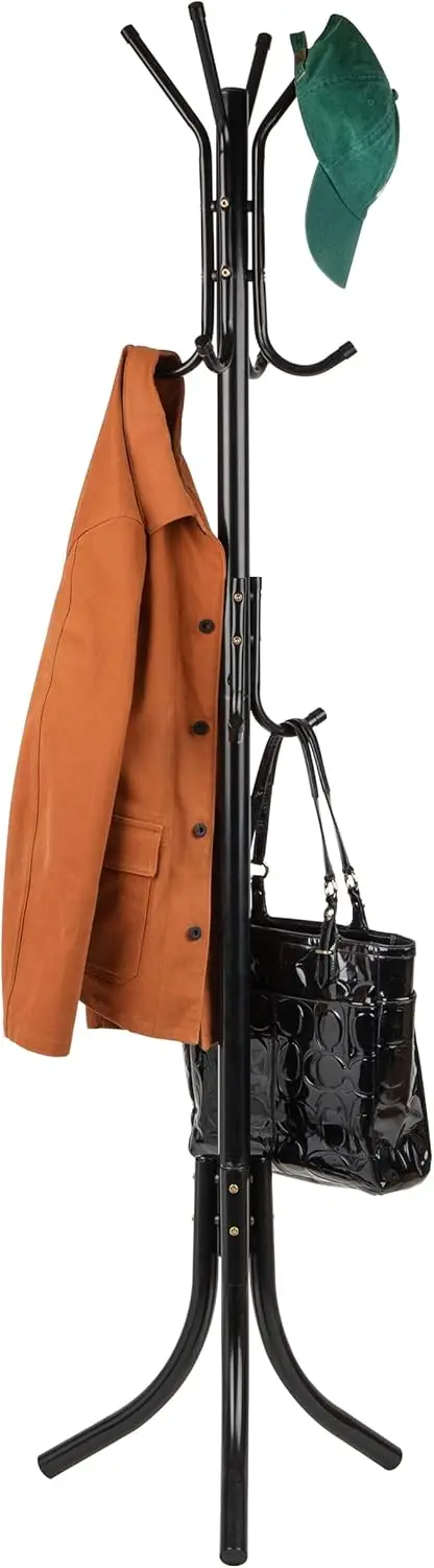 

Отдельно стоящая металлическая вешалка для одежды, многоуровневый органайзер для офиса и прихожей черного цвета