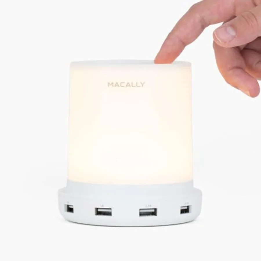 

Маленькие сенсорные лампы для прикроватной тумбочки - прикроватная лампа с USB-портом - 3-уровневая регулируемая короткая настольная лампа для небольших помещений - можно использовать как ночник