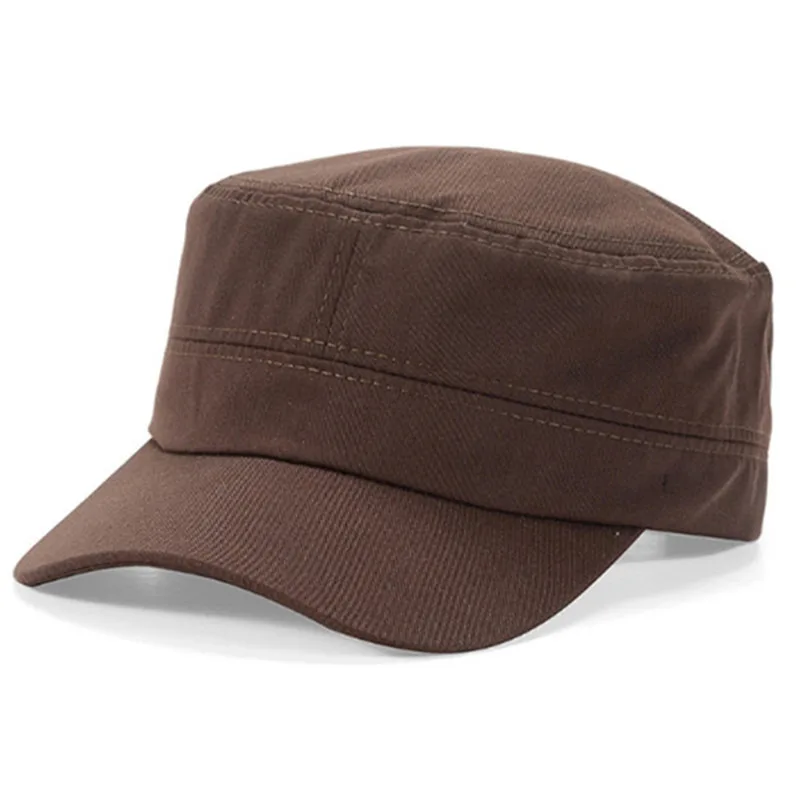 1PC Mode Männer Frauen Fünf Farben Unisex Einstellbar Klassischen Stil Plain Flache Vintage Armee Hut Kadett Militär Patrol Cap – Detail 11
