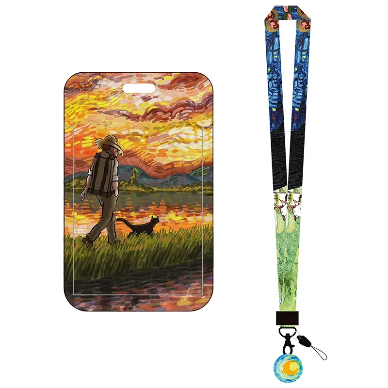 Id Card Holder Lanyard Vibrant Card Holder With Lanyard Creative Card Holder Colorful For Lanyard Keychain Bus