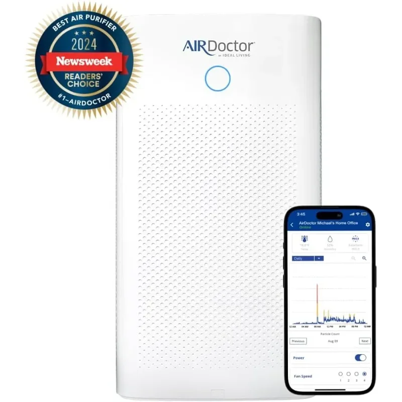 AD5500i SMART HEPA Air Purifier for Extra Large Spaces & Open Concepts with UltraHEPA, Carbon & VOC Filters