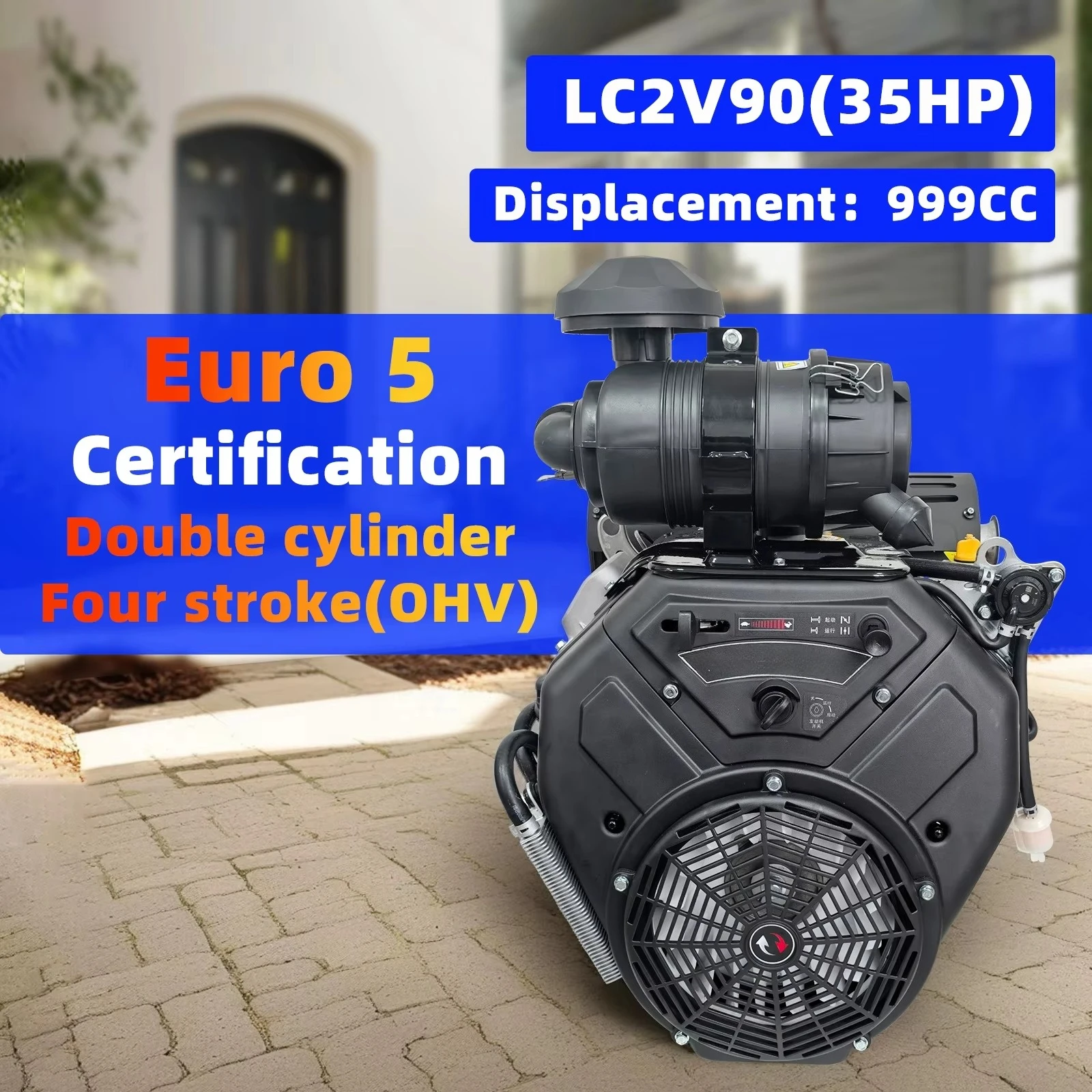35HP/999CC 4-Stroke Fuel Engine Twin Cylinder Industry LC2V90 OHV Low Fuel Consumption Boat Motor Core