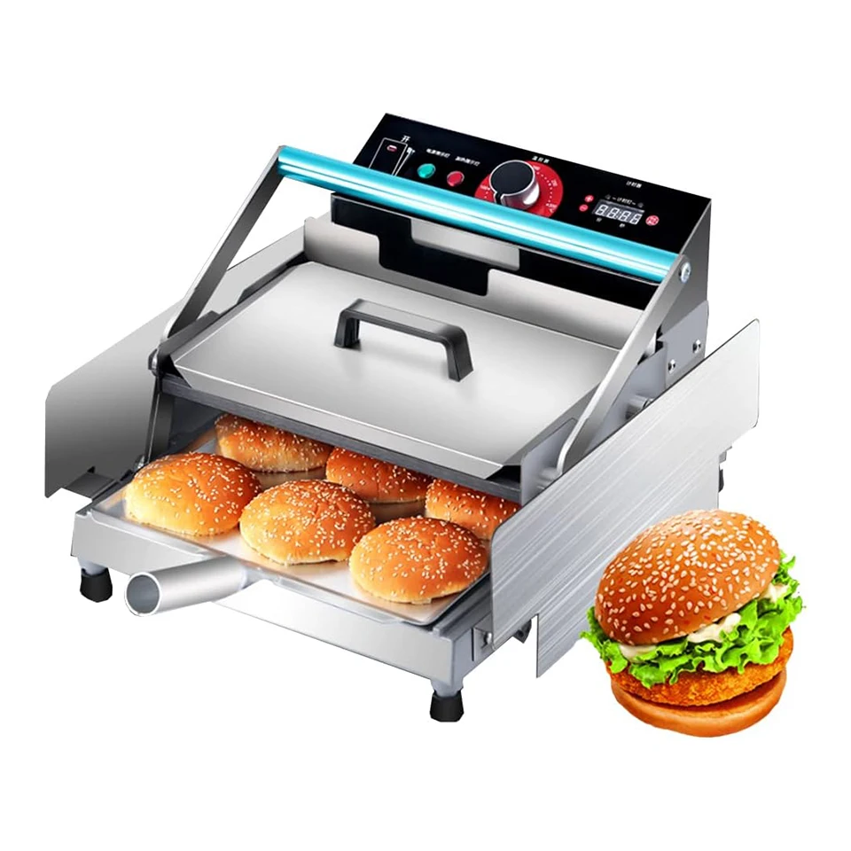 

RJ211 Small Automatic Hamburger Grilling Machine, Electric Heating Hamburger Oven for Family Kitchen Fast Food Restaurant Use