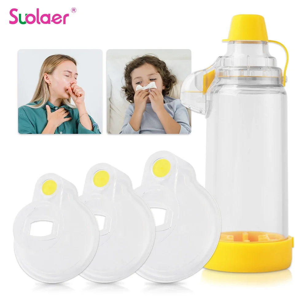 Automizer Asthma Spacer Inhaler Spacer Mist Storage Compressor Aerosol Cabin Nebulizer Tank with Mask Cup for Adult Child Baby