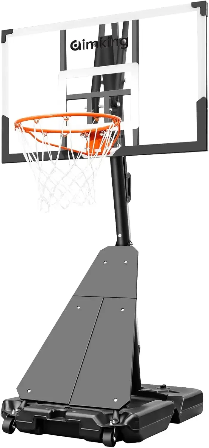 Hoop Outdoor System with 44 Inch Shatterproof Backboard, 4.8FT-10FT Height Adjustable Basketball Goal System for Yout