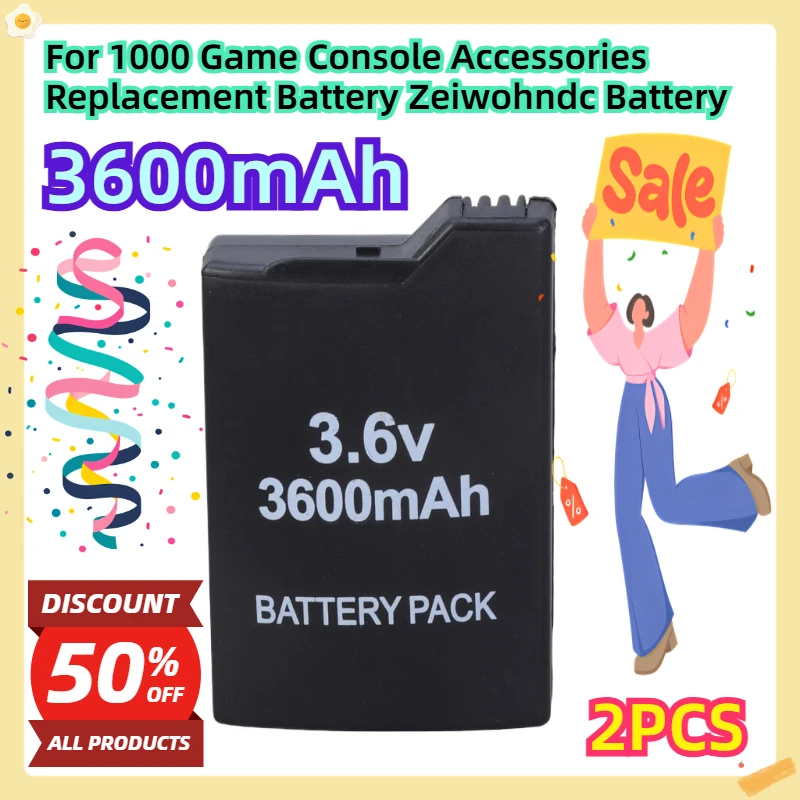 

For 1000 Game Console Accessories Replacement 3.6V Battery Zeiwohndc Battery 2pcs