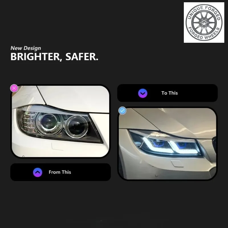 26 Style2 PCS Car Styling Head Lamp For BMW E90 Headlights 2005-2012 M3 316i 320i 318i 323i 3 Series LED Headlight DRL Auto Acce