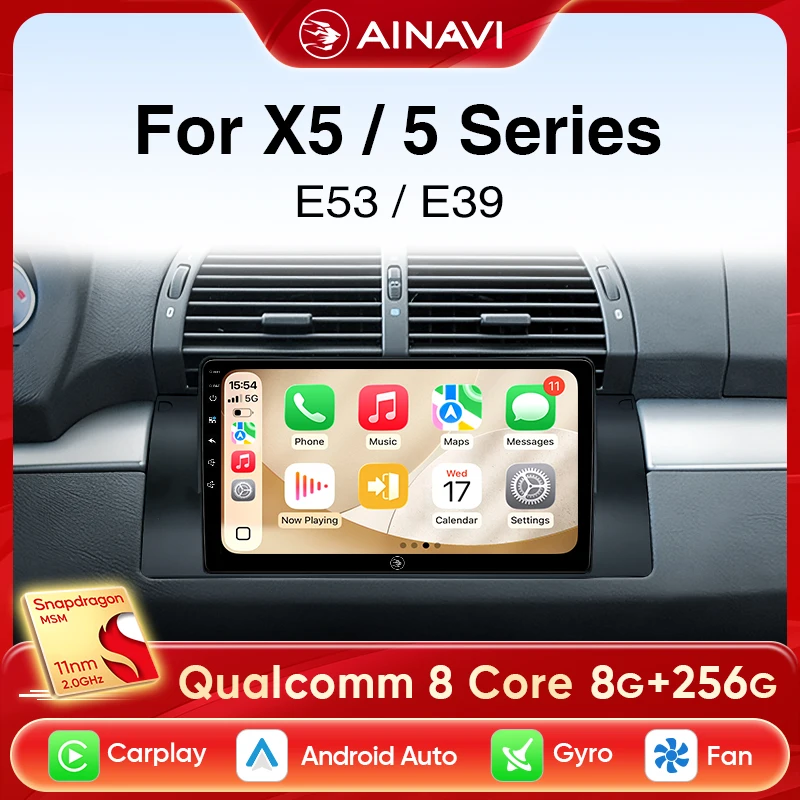 

Автомобильный радиоприемник Ainavi, мультимедийный плеер для BMW 5/7 серии X5 E53 E38 E39 M5 Android 12, автомобильная Беспроводная стереосистема Carplay DSP 2 Din