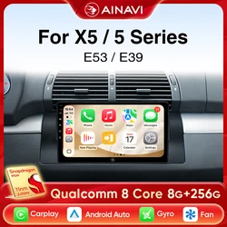 Ainavi Car Radio For BMW 5 Series E39 X5 E53 Car Multimedia Player Wireless Carplay Android Auto Car Stereo DSP 2 Din