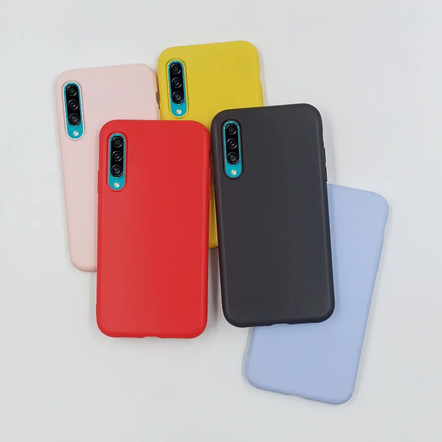 For Samsung A50 Case Pink Red Yellow Black Silicone Cute Matte Case For Samsung GalaxyA50 A505F A 50 Phone Cover Bumper