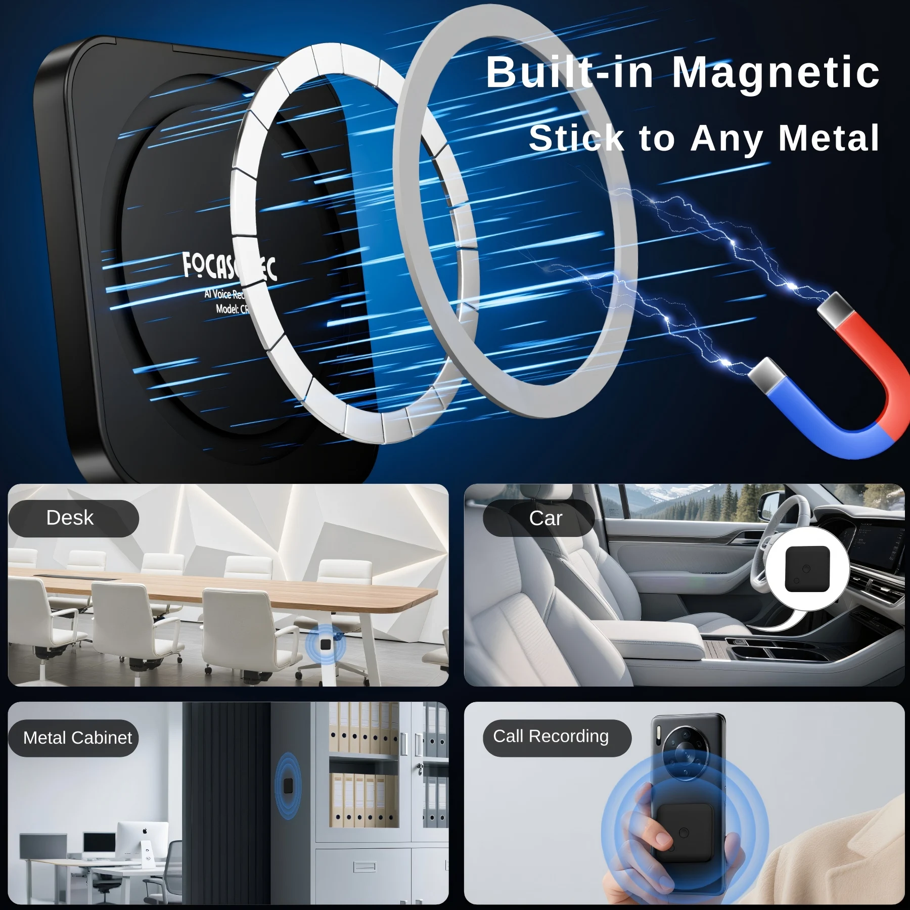 128G Mini AI Voice Activated Recorder with Transcription to Text, Transcribe & Summarize & Translation, Phone Call Recorder