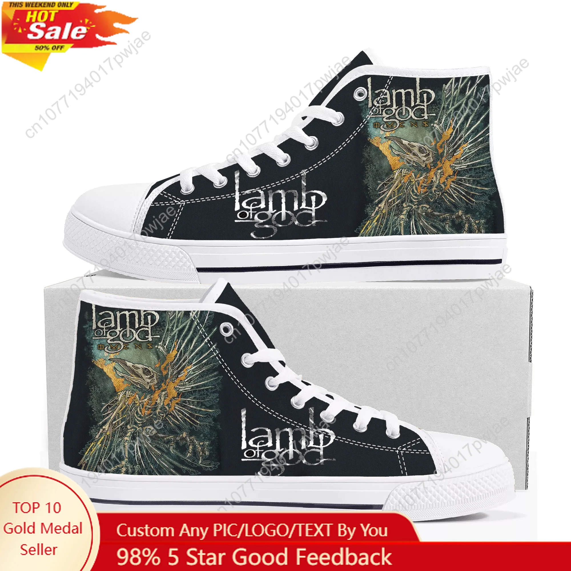 

Lamb of God Heavy Mental Band High Top High Quality Sneakers Mens Womens Lightweight Canvas Sneaker Ghana Casual Custom Shoes