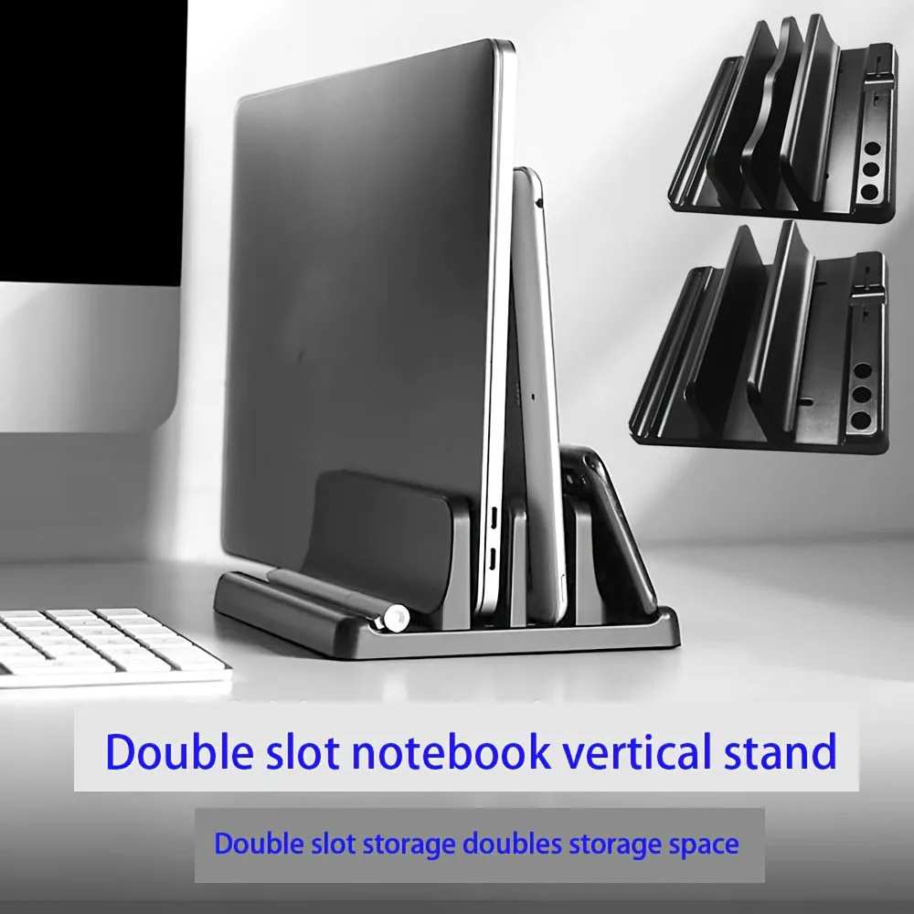 Multifunctional Adjustable Vertical Laptop Stand Dual-Slot D
