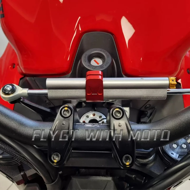 Кронштейн рулевого демпфера мотоцикла, стабилизатор, поддержка защиты от сотрясений, безопасный аксессуар, подходит для Ducati Streetfighter V2/V4 2018-