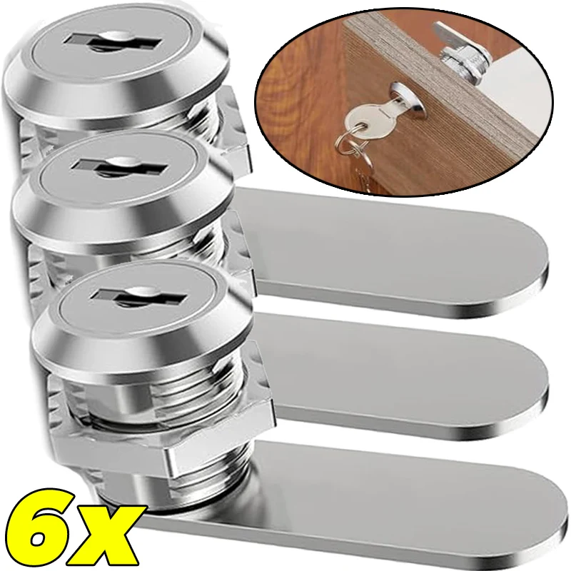 

6/1set 25/30mm Cabinet Locks Security Mail Box File Locks Kit Cabinet Desk Drawer Locker 2 Keys DIY Cabinet Hardware Accessories