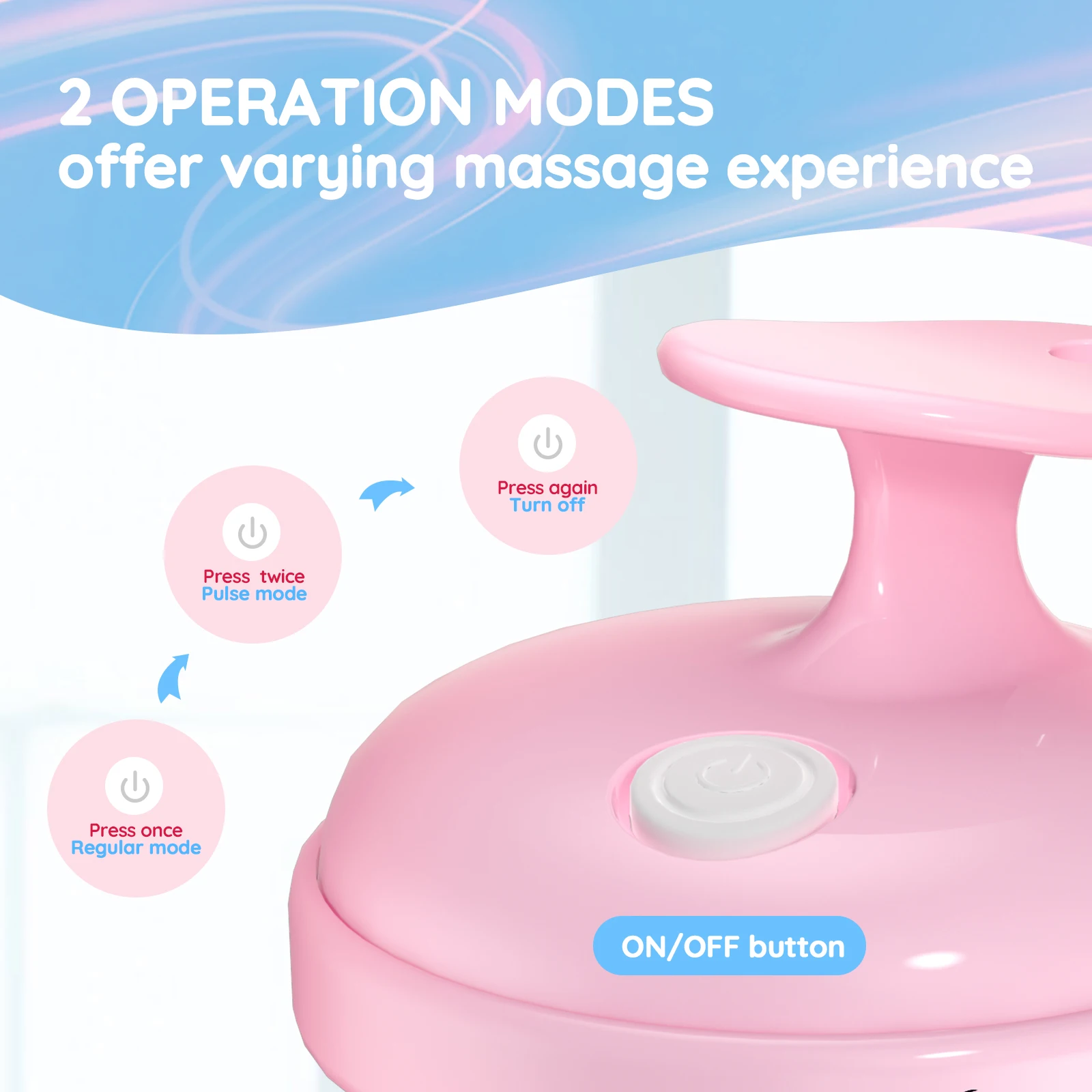 Electric Scalp Massager Handheld Convenient Wireless Deep Cleaning Head Massage Silicone TPE Shampoo Spa Stress Relaxation Pink