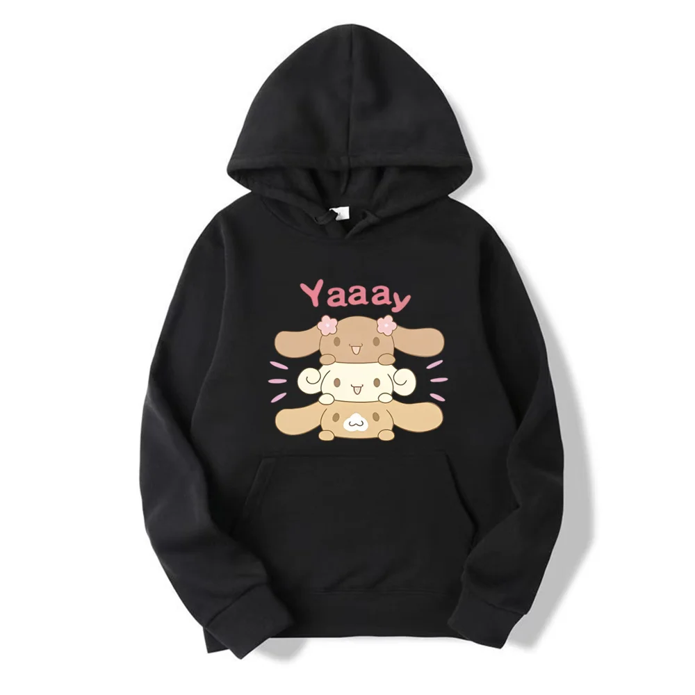 Anime Cinnamoroll Hoodies Cartoon Girl Casual Tops Kawaii Pink Hoodie Harajuku Winter Clothing Women Trendy Hooded Sweatshirt