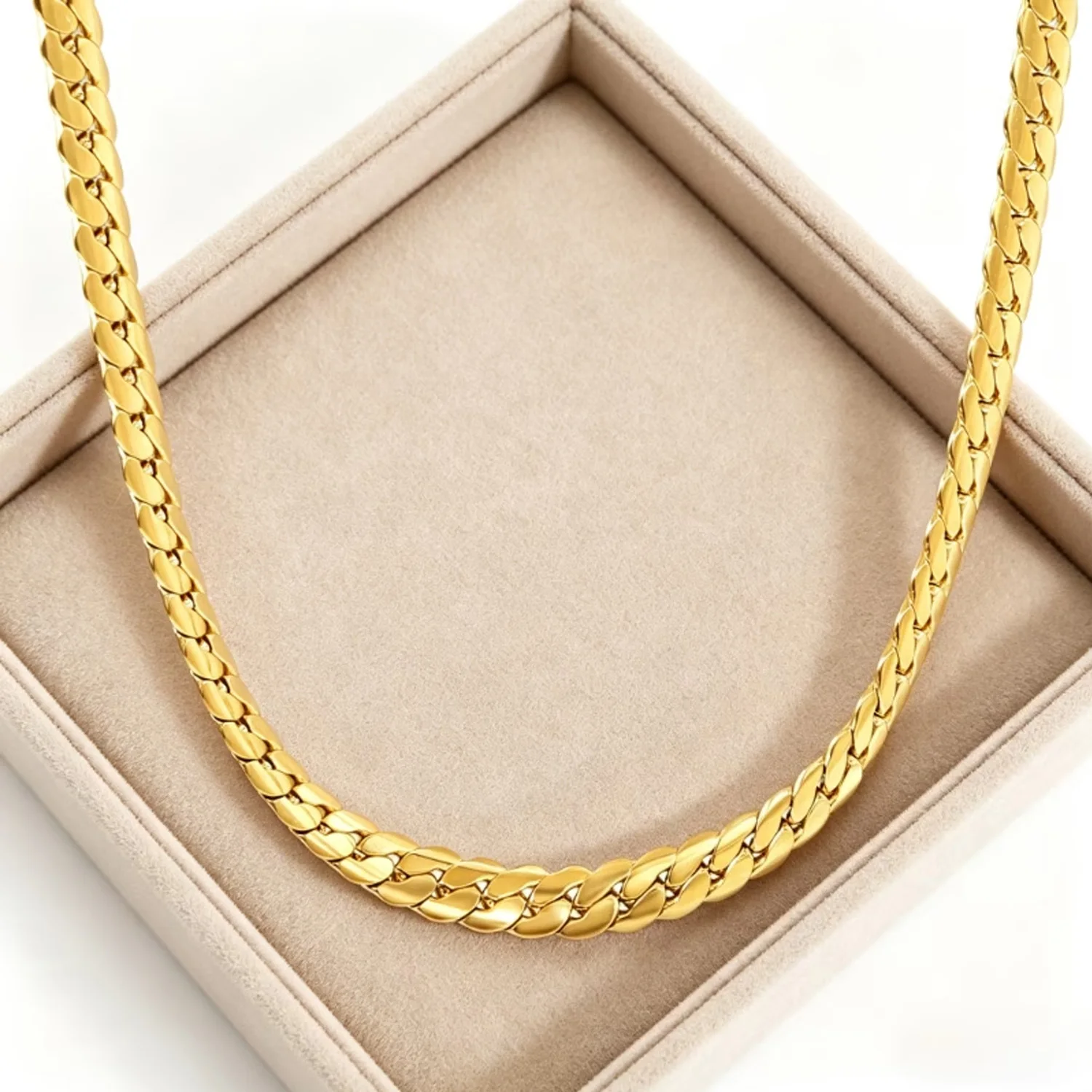 Trendy Hip-Hop Cuban Chain Necklace for Men and Women, Stainless Steel, Fade-Resistant Street Style Accessory for Everyday Wear view 6