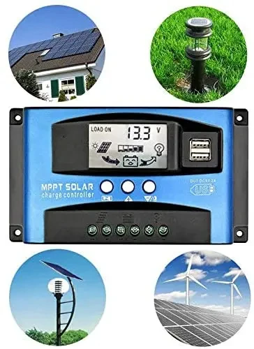 Y&H MPPT Solar Charge Controller 40A 60A 100A with Load/Dual USB /LCD 12V 24V Auto Solar Panel Charger Regulator image 6