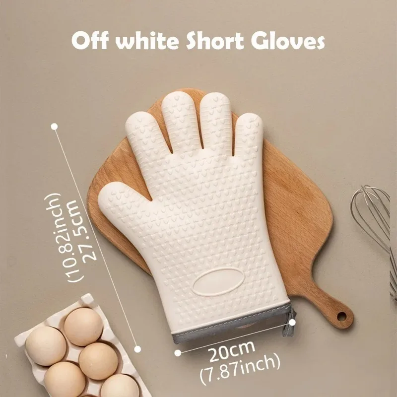 Anti-scald Thickened Silicone Gloves Heat Resistant Microwave Oven Baking Gloves BBQ Gloves Anti-slip Heat Insulation Mitts image 5