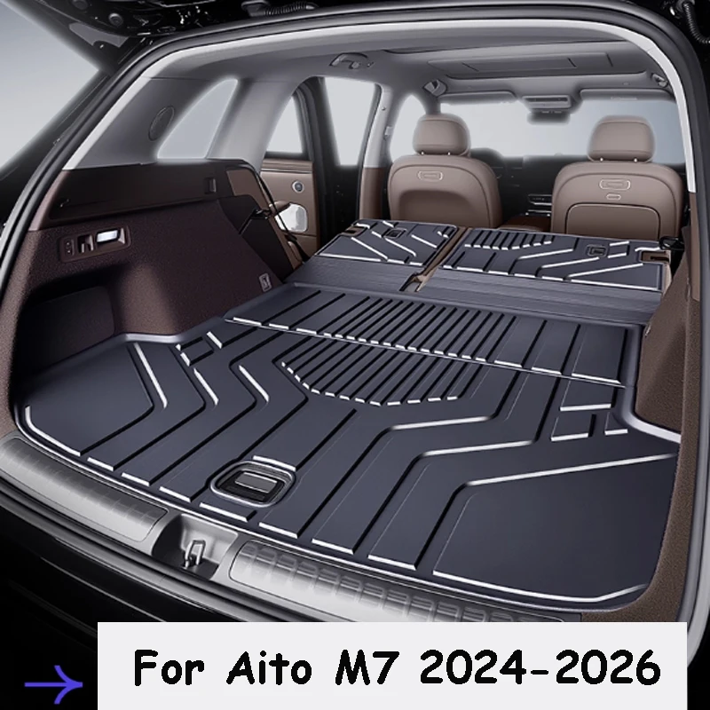 

For AITO M7 2024-2026 Car Trunk Mat TPE Material Interior Waterproof Protection Accessory Scratch-resistant Dirt-proof