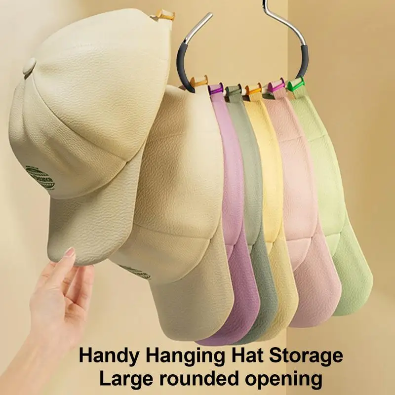 Hat Hangers For Closet Space Saving Dormitory Hat Rack For Baseball Caps Hold 8 Hats Multi-function Home Closet Baseball Hat