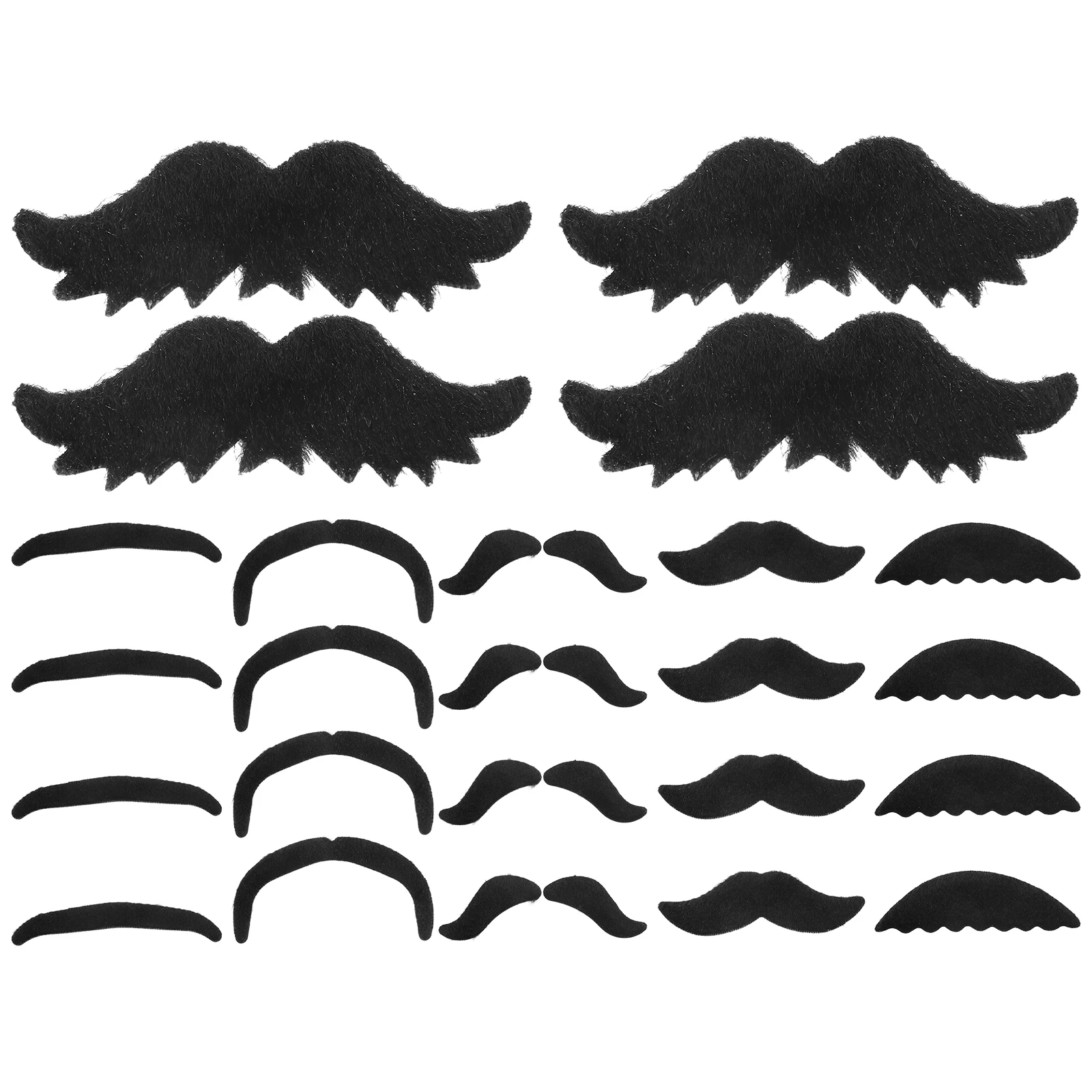 

24pcs Self Adhesive Fake Beard Mustaches for Costume Men Artificial Fiber Festival Novelty Realistic Easy to Stick for Party