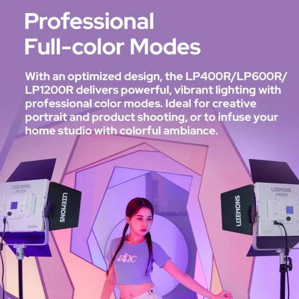 Godox LITEMONS LP400R/Bi LP600R/Bi LP1200R/Bi LED Light Panel 2 Version Available High Brightness Photography Fill Light Control