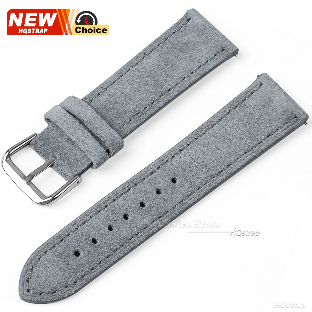 Butterfly Clasp Suede Strap for Omega Watch Band