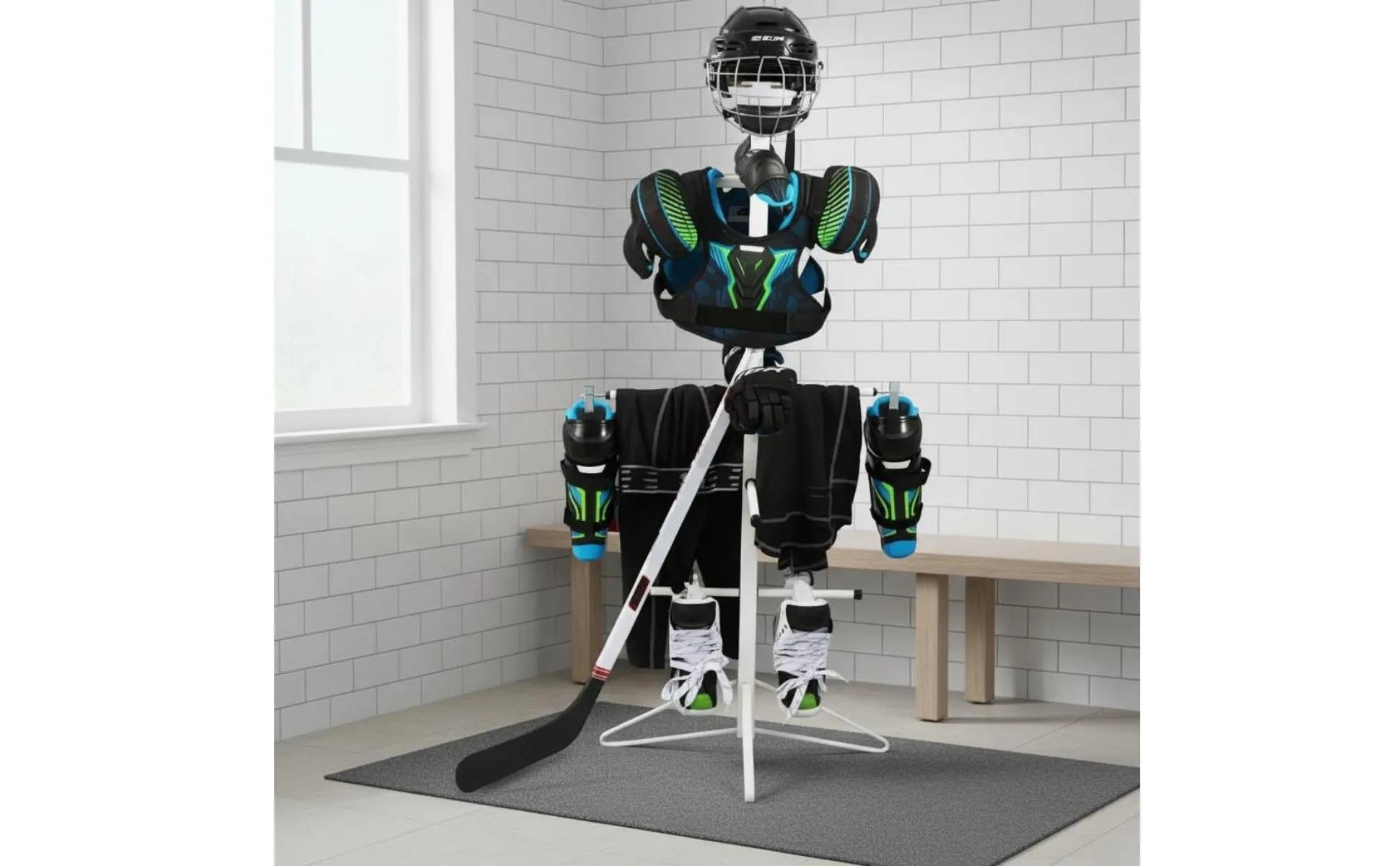 Hockey Gear Drying Rack Stable Base Hockey Equipment Drying Rack Vertical Gear Organizer Easy Assembly for Garage Hockey Gear Drying Rack Stable Base Hockey Equipment Drying Rack Vertical Gear Organizer Easy Assembly for Garage