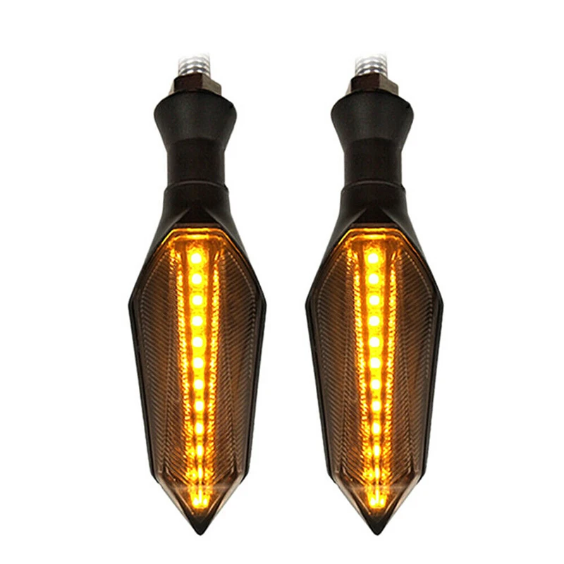 1pc 8mm Motorcycle LED Turn Signal Lamp Sequential Flowing Flash Indicator Lights Amber Running Light Motorcycle Tail Light