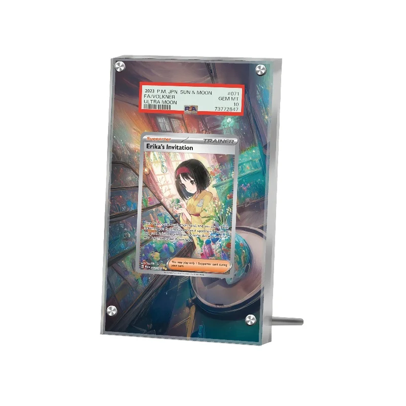 بطاقات البوكيمون عرض PTCG Erika أنيمي لعبة جمع توسيع الهدايا الفنية ذاتية الصنع الاكريليك واقية المفاتيح اللعب #5