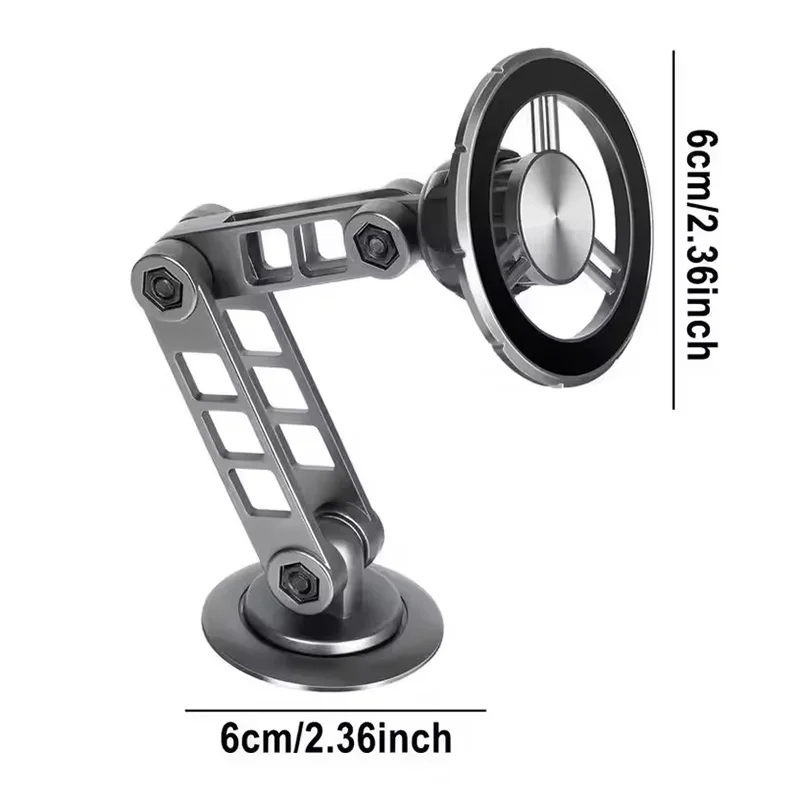 Car Magnetic Bracket, Aluminum Alloy 360 Degree Rotatable Foldable Magnetic Holder, Super Strong Magnet Bracket
