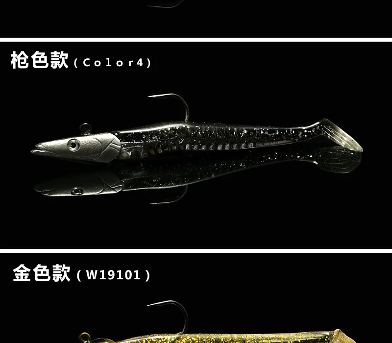 5Pcs Blei Kopf Haken Angeln Locken Set 22g 12,5 cm Künstliche Silikon Swimbaits Weiche Würmer Made Bionic köder Sinkende Gefälschte Köder – Detail 5
