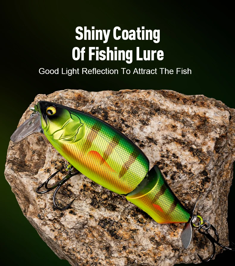 LEYDUN JACK Pro Minnow Angelköder Schwimmend mit Rotierendem Schwanz 105mm 28g Harte Köder Geräuschesystem Wobbler für Barsch und Hecht – Detail 6