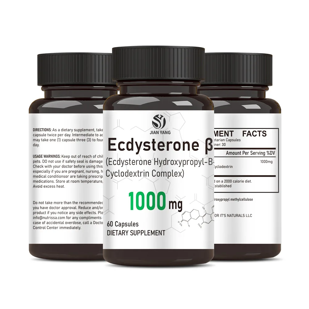 1 bottle ecdysterone capsule muscle mass increase size anabolic activity support muscle development physical strength increase