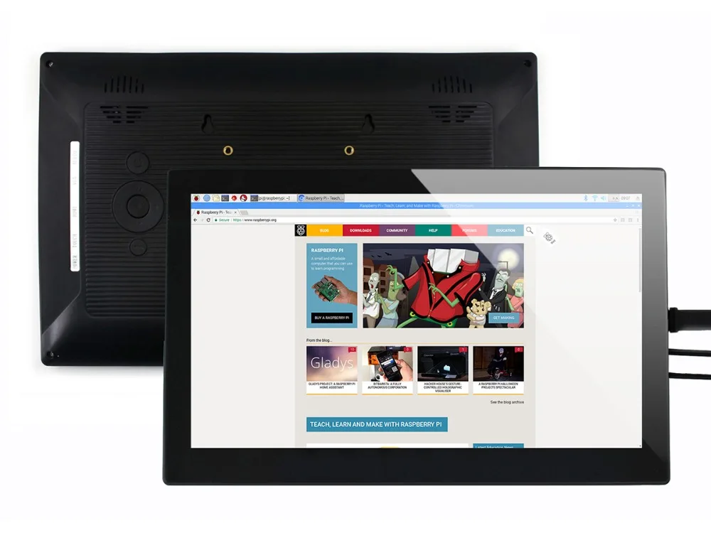 13.3inch LCD (H) (with Case) IPS Display with Toughened Glass Cover Computer Monitor Supports Windows 10 Raspberry Pi