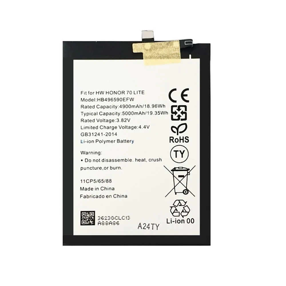 HB496590EFW battery for Huawei Honor 70 Lite X7 X6 X8 5G - 5000mAh