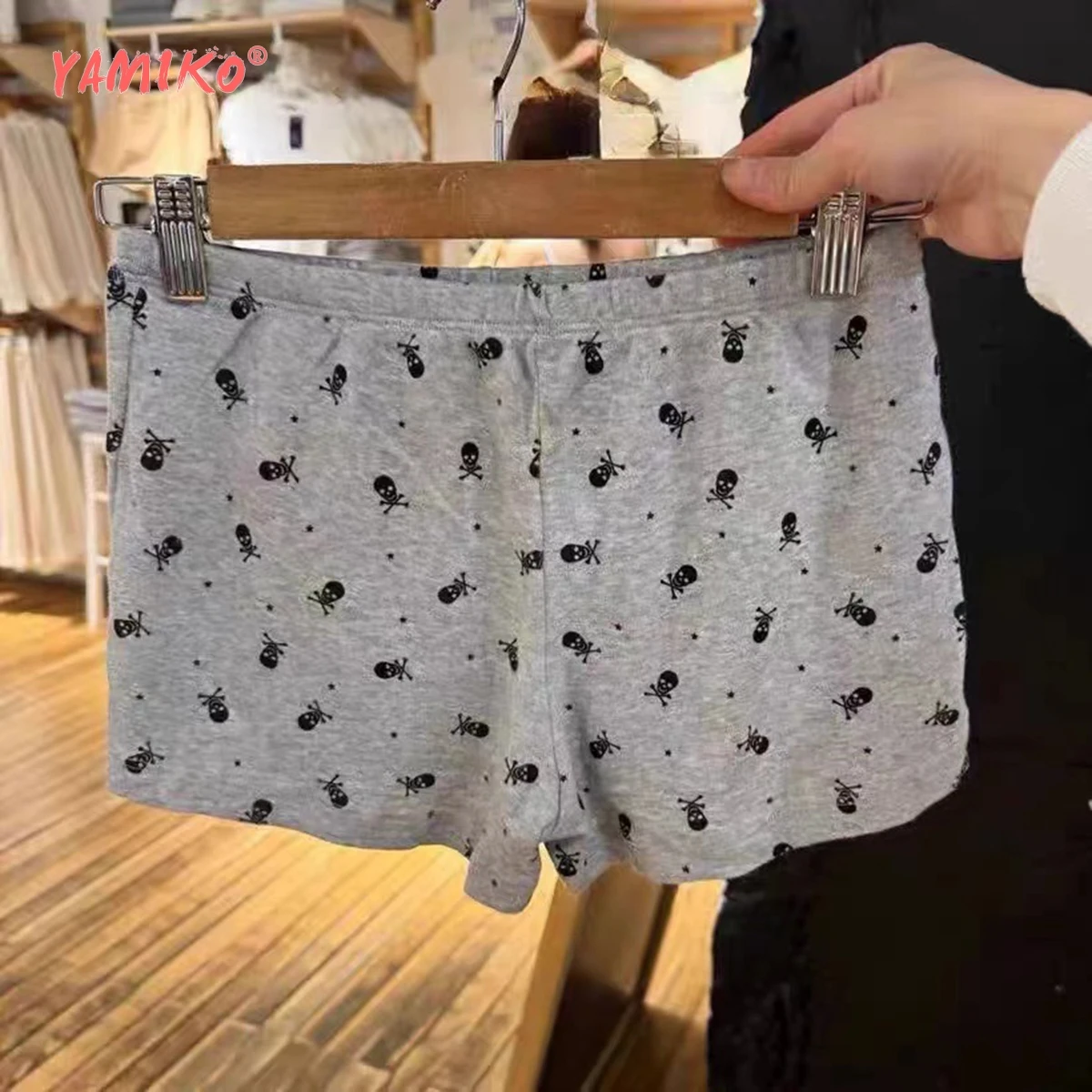 Skull Print Shorts for Women Summer Clothes 2024 High Waist Elastic Kawaii Cute Skort Shorts Girls 2000s Y2K Trending Short Pant